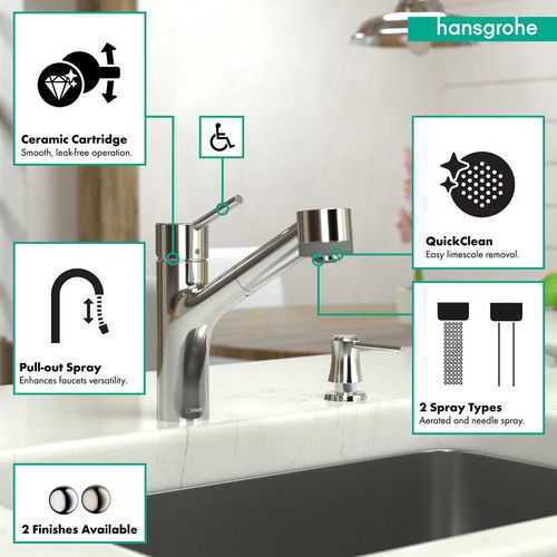 Main product image of Talis S Kitchen Faucet, 2-Spray Pull-Out, 1.75 GPM (Chrome), 06462000
