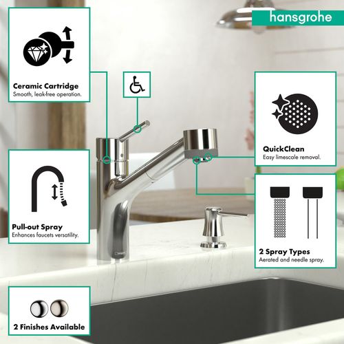 Main product image of Talis S Kitchen Faucet, 2-Spray Pull-Out, 1.75 GPM (Chrome), 06462000