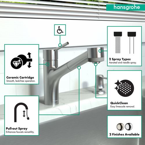 Main product image of Talis S Kitchen Faucet, 2-Spray Pull-Out, 1.75 GPM (Stainless Steel Optic), 06462860
