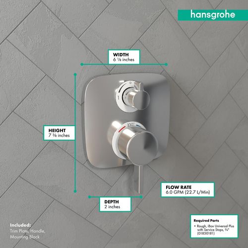 Main product image of Ecostat E Thermostatic Trim with Volume Control (Chrome), 15707001