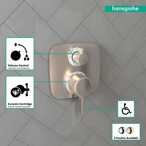 Main product image of Ecostat E Thermostatic Trim with Volume Control and Diverter (Brushed Nickel), 15708821