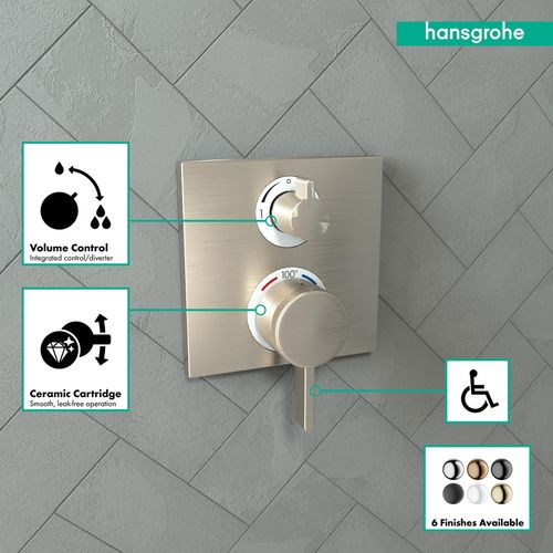 Main product image of Ecostat Square Thermostatic Trim with Volume Control (Brushed Nickel), 15712821