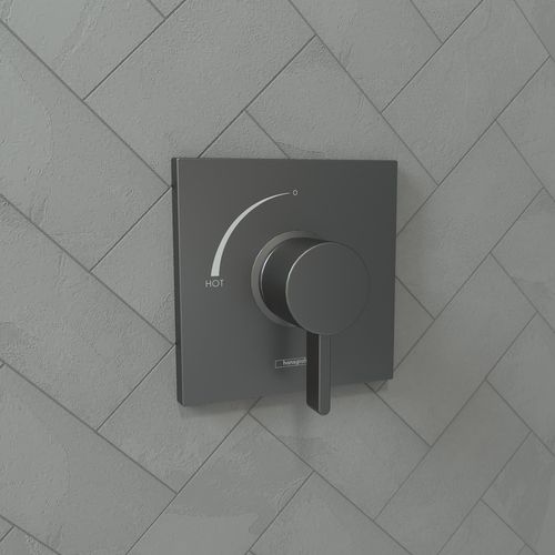 Main product image of Ecostat Square Pressure Balance Trim (Brushed Black Chrome), 15724341
