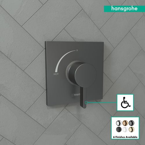 Main product image of Ecostat Square Pressure Balance Trim (Brushed Black Chrome), 15724341