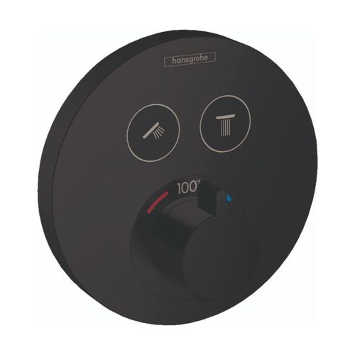 Main product image of ShowerSelect S Thermostatic Trim for 2 Functions, Round (Matte Black), 15743671