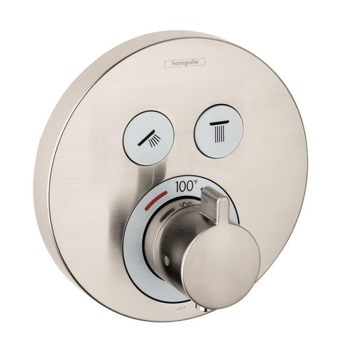 Main product image of ShowerSelect S Thermostatic Trim for 2 Functions, Round (Brushed Nickel), 15743821
