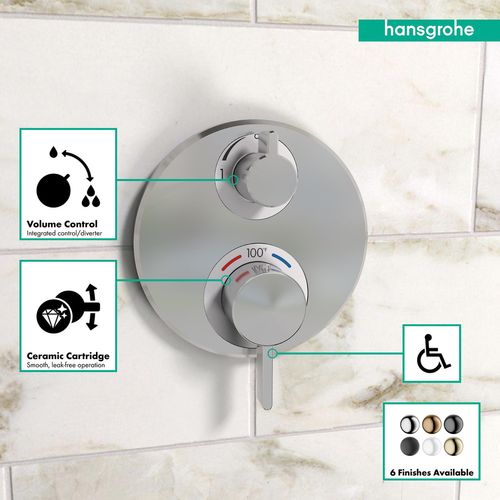 Main product image of Ecostat S Thermostatic Trim with Volume Control and Diverter (Chrome), 15758001