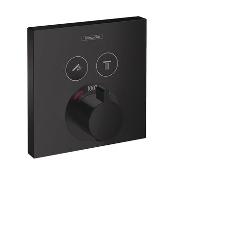 Main product image of ShowerSelect Thermostatic Trim for 2 Functions, Square (Matte Black), 15763671