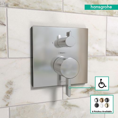 Main product image of Ecostat Pressure Balance Trim Square with Diverter (Chrome), 15862001