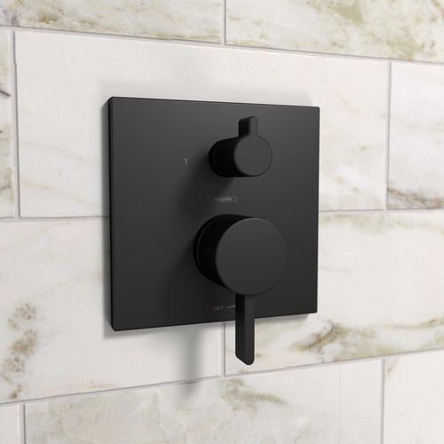 Main product image of Ecostat Pressure Balance Trim Square with Diverter (Matte Black), 15862671