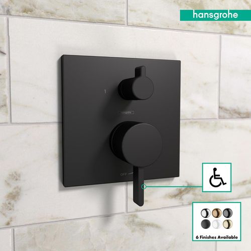 Main product image of Ecostat Pressure Balance Trim Square with Diverter (Matte Black), 15862671