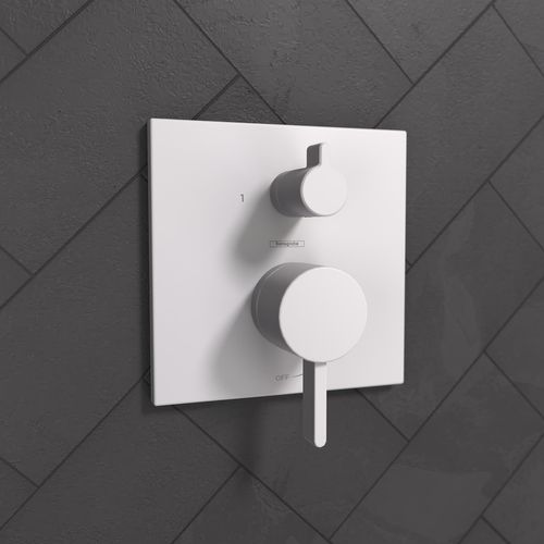 Main product image of Ecostat Pressure Balance Trim Square with Diverter (Matte White), 15862701