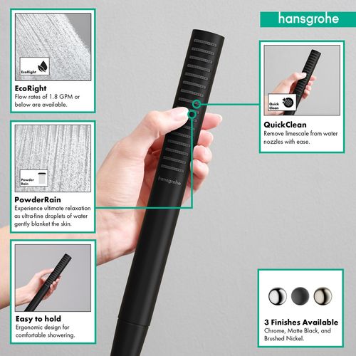 Main product image of Pulsify S Baton Handshower 100 1-Jet, 2.5 GPM (Matte Black), 24125671