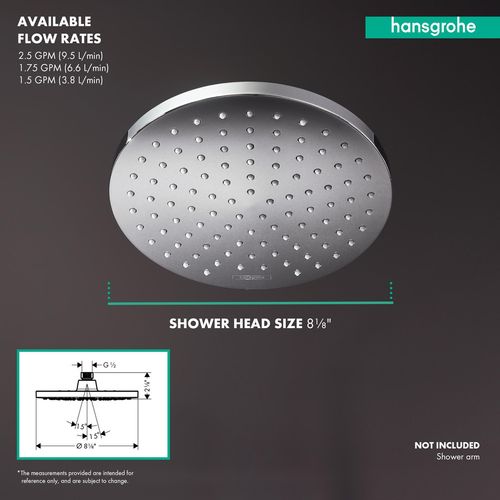 Main product image of Vernis Blend Showerhead 200 1-Jet, 1.75 GPM (Matte Black), 26277671