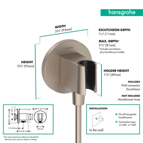 Main product image of FixFit S Wall Outlet with Handshower Holder (Brushed Nickel), 26888821