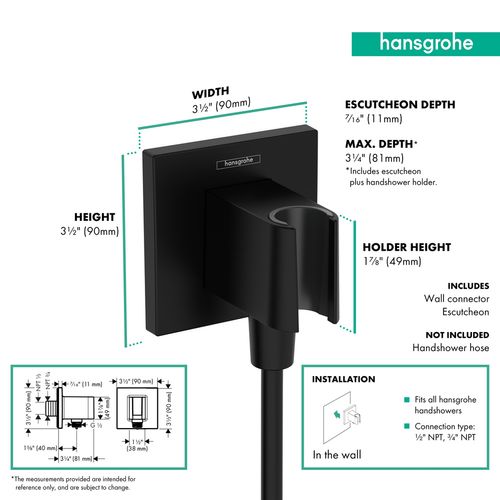 Main product image of FixFit E Wall Outlet with Handshower Holder (Matte Black), 26889671