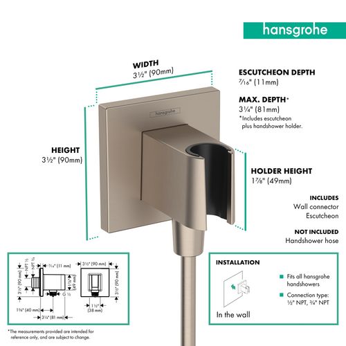 Main product image of FixFit E Wall Outlet with Handshower Holder (Brushed Nickel), 26889821