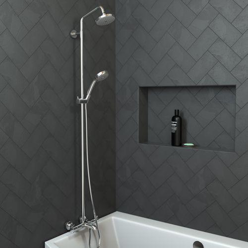 Main product image of Croma Showerpipe 150 1-Jet with Tub Filler, 2.0 GPM (Chrome), 27143001
