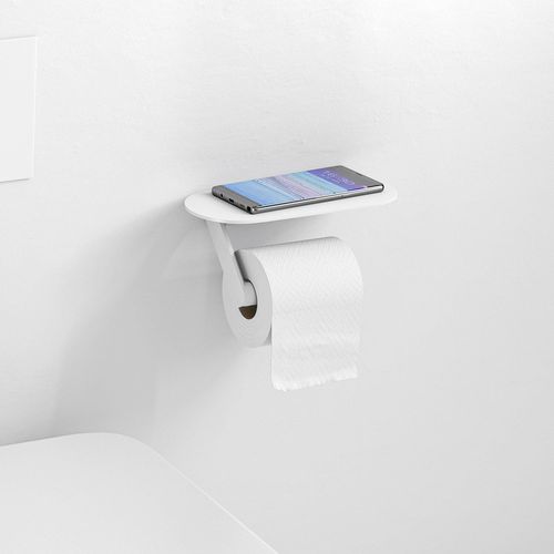 Main product image of WallStoris Toilet Paper Holder with Shelf (Matte White), 27928700