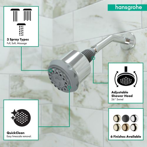 Main product image of Clubmaster Showerhead 3-Jet, 2.5 GPM (Chrome), 28496001