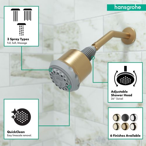 Main product image of Clubmaster Showerhead 3-Jet, 2.5 GPM (Brushed Bronze), 28496141