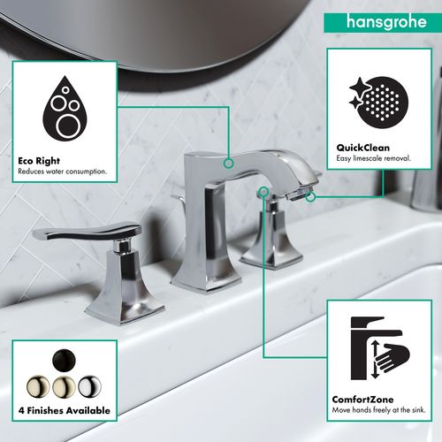 Main product image of Metris C Widespread Bathroom Faucet 100 with Pop-Up Drain, 1.2 GPM (Chrome), 31073001