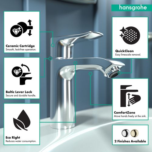 Main product image of Metris Single-Hole Bathroom Faucet 110 with Pop-Up Drain, 1.2 GPM (Chrome), 31080001
