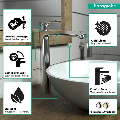 Main product image of Metris Single-Hole Bathroom Faucet 260 with Pop-Up Drain, 1.2 GPM (Chrome), 31082001