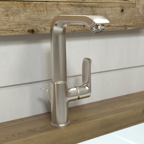 Main product image of Metris Single-Hole Bathroom Faucet 230 with Swivel Spout and Pop-Up Drain, 1.2 GPM (Brushed Nickel), 31087821