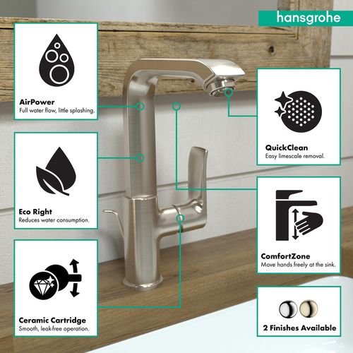 Main product image of Metris Single-Hole Bathroom Faucet 230 with Swivel Spout and Pop-Up Drain, 1.2 GPM (Brushed Nickel), 31087821