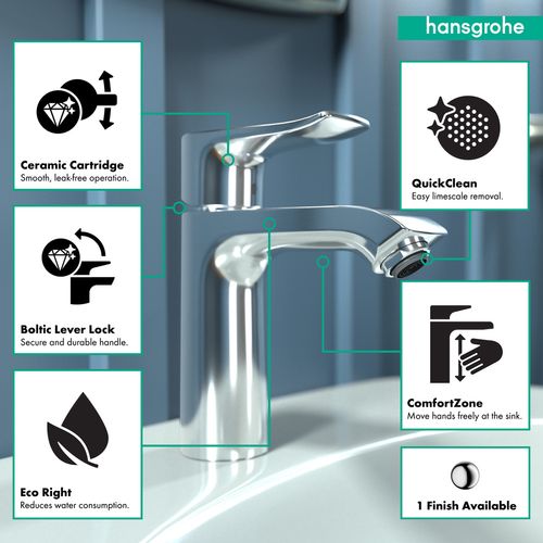 Main product image of Metris Single-Hole Bathroom Faucet 110, 1.0 GPM (Chrome), 31204001