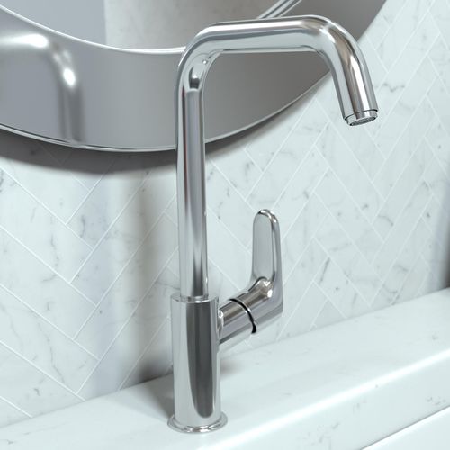Main product image of Focus Single-Hole Bathroom Faucet 240 with Swivel Spout and Pop-Up Drain, 1.2 GPM (Chrome), 31609001