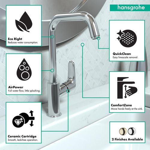Main product image of Focus Single-Hole Bathroom Faucet 240 with Swivel Spout and Pop-Up Drain, 1.2 GPM (Chrome), 31609001
