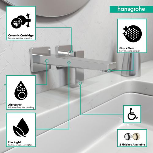 Main product image of Metropol Wall-Mounted Single-Handle Bathroom Faucet Trim with Lever Handle, 1.2 GPM (Chrome), 32526001