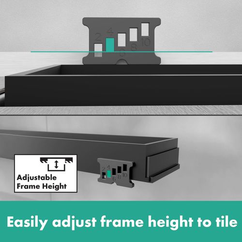 Main product image of RainDrain Match Trim Zero/ Tile 31-1/2" with Height Adjustable Frame (Matte Black), 56038671