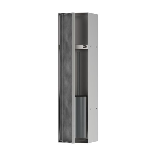 Main product image of XtraStoris Rock Recessed Toilet Brush Holder with Shelf & Tileable Door (Brushed Stainless Steel), 56060800