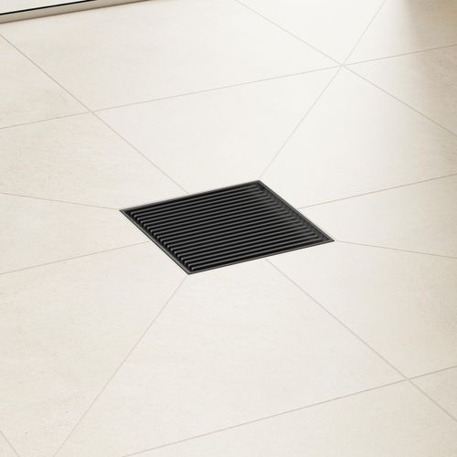 Main product image of RainDrain Brilliance Point Drain Set 6"x 6" Trim with Height Adjustable Frame and Rough (Brushed Stainless Steel), 56136801
