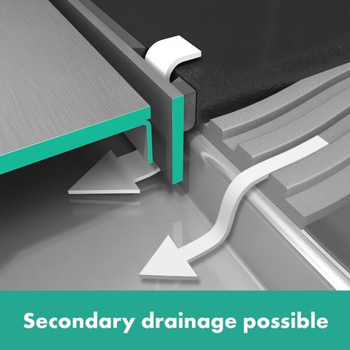 Main product image of RainDrain Brilliance Point Drain Set 6"x 6" Trim with Height Adjustable Frame and Rough (Brushed Stainless Steel), 56136801