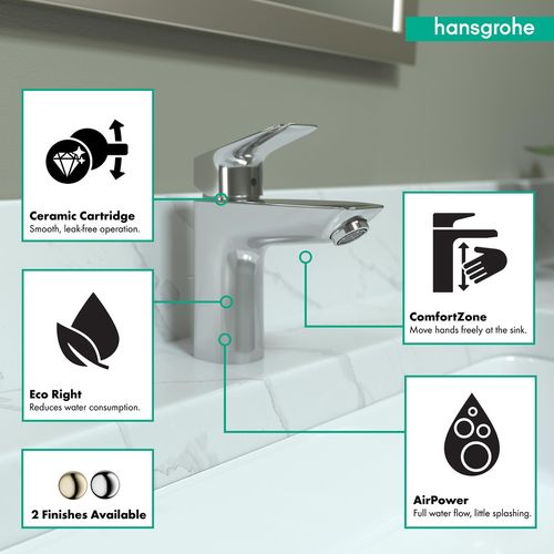 Main product image of Logis Single-Hole Bathroom Faucet 100 with Pop-Up Drain, 1.2 GPM (Chrome), 71100001