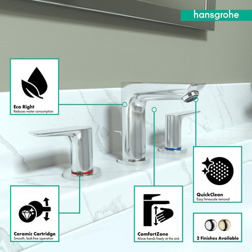 Main product image of Talis E Widespread Bathroom Faucet 150 with Pop-Up Drain, 1.2 GPM (Chrome), 71733001