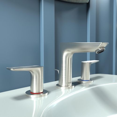 Main product image of Talis E Widespread Bathroom Faucet 150 with Pop-Up Drain, 1.2 GPM (Brushed Nickel), 71733821