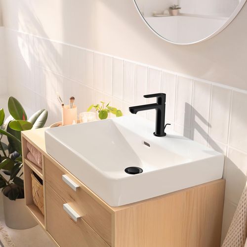 Main product image of Rebris S Single-Hole Bathroom Faucet 110 with Pop-Up Drain, 1.2 GPM (Matte Black), 72517671