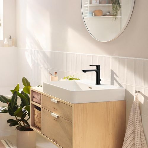 Main product image of Rebris S Single-Hole Bathroom Faucet 110 with Pop-Up Drain, 1.2 GPM (Matte Black), 72517671