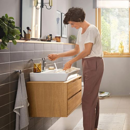 Main product image of Rebris E Single-Hole Bathroom Faucet 110 with Pop-Up Drain, 1.2 GPM (Chrome), 72557001