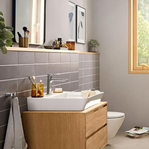 Main product image of Rebris E Single-Hole Bathroom Faucet 110 with Pop-Up Drain, 1.2 GPM (Chrome), 72557001