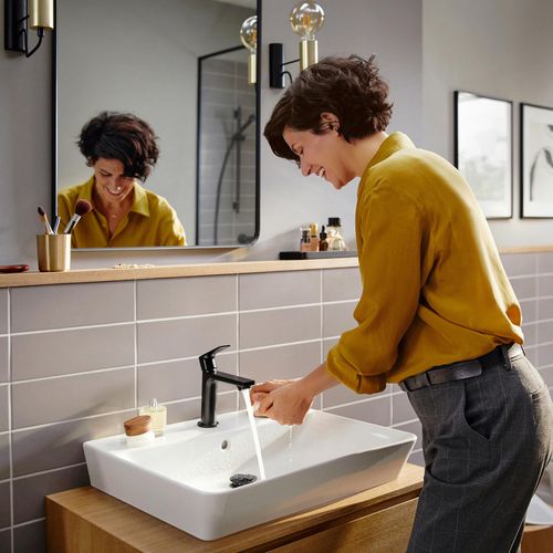 Main product image of Rebris E Single-Hole Bathroom Faucet 110 with Pop-Up Drain, 1.2 GPM (Matte Black), 72557671