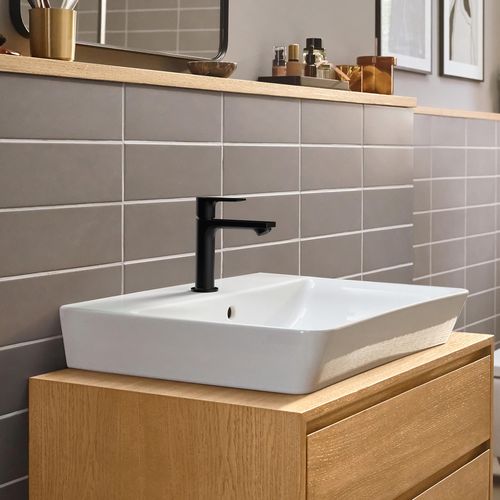 Main product image of Rebris E Single-Hole Bathroom Faucet 110 with Pop-Up Drain, 1.2 GPM (Matte Black), 72557671