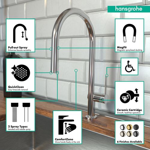 Main product image of Talis N High Arc Kitchen Faucet, O-Style 2-Spray Pull-Down, 1.75 GPM (Chrome), 72800001