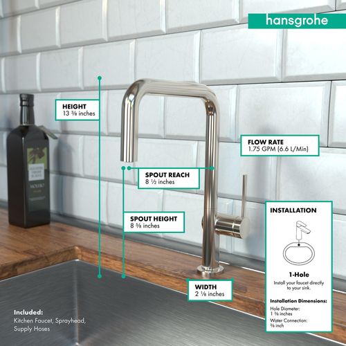 Main product image of Talis N Kitchen Faucet, U-Style 1-Spray, 1.75 GPM (Polished Nickel), 72806831