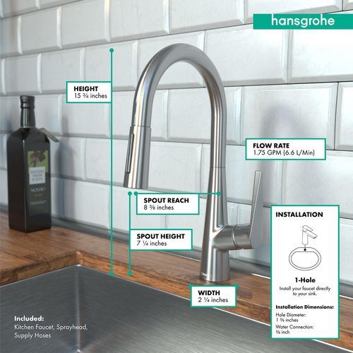 Main product image of Talis S High Arc Kitchen Faucet, 2-Spray Pull-Down, 1.75 GPM (Stainless Steel Optic), 72813801